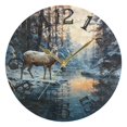 thumbnail image 5 of Deer Snow Forest Trees Lake 10 inch Wall Clocks Non Ticking Easy to Read Battery Decorative for Home Bathroom Kitchen Bedroom Living Room, 5 of 8