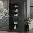 thumbnail image 5 of Palace Imports 100% Solid Wood Kitchen Pantry Storage Cabinet with Doors, Adjustable Shelves and 2-Drawers, Gray, 5 of 8
