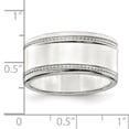 thumbnail image 4 of 925 Sterling Silver 9.5mm Rope Edge Size 11 Wedding Band Ring Classic Flat Milgrain, 4 of 10