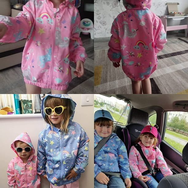DDSOL Coupe Vent pour Fille Veste a Capuche a Fermeture Eclair Licorne Manches Longues 4T Walmart