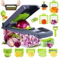 thumbnail image 1 of PHANCIR Vegetable Chopper, 17 in 1 Multi-Function Food Chopper, Professional Kitchen Gadget with Container, 1 of 8