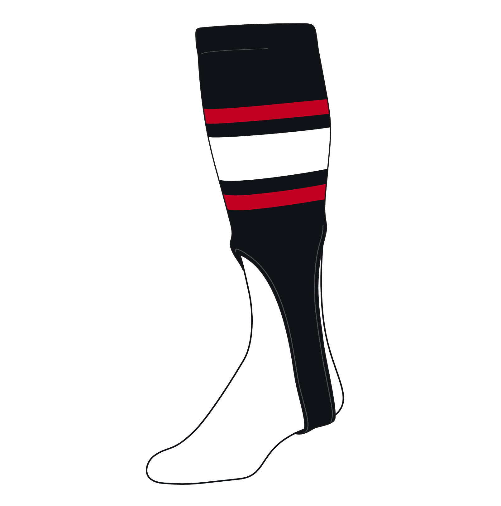 TCK Baseball Stirrups Large (300E, 9in) Black, Red, White