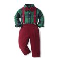 thumbnail image 4 of Glisme Chritsmas Clothes For Boys Long Sleeve O Neck Cartoon Prints Tops Suspender Pants Cute Toddler Outfits Red, 4 of 8