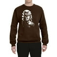 thumbnail image 2 of Manilyn Monroe Skull Face and Body Tattoo | Mens Pop Culture Crewneck Graphic Sweatshirt, Brown, Small, 2 of 4
