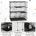 thumbnail image 5 of Pawhut DIY Pet Playpen Wire Rabbit Cage for Kitten, Chinchillas, & Small Animals with 6 Independent Trays, Black, 5 of 8