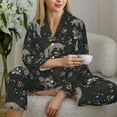 thumbnail image 6 of Lsque Vintage Moon with Plants and Fox Pattern Long Sleeve Pajama Set for Women - Soft 2-Piece Sleepwear and Loungewear Set with Pockets, Comfy Nightwear-Medium, 6 of 7