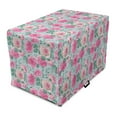 thumbnail image 1 of Vintage Rose Dog Crate Cover, Grungy Look Flower Arrangement, Easy to Use Pet Kennel Cover Small Dogs Puppies Kittens, 7 Sizes, Pale Blue Pink, by Ambesonne, 1 of 6