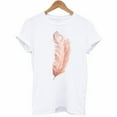 thumbnail image 3 of Brilliant Womens Tops Short Sleeve Plus Size Spring Summer 2024 Fashion Women T-Shirt Feather Print Casual Top Tee Blouse/Pink/S-2XL Clearance Clothes under $5.00, 3 of 3