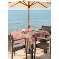 thumbnail image 2 of Outdoor Tablecloth with Umbrella Hole and Zipper, Pink Gingerbread Christmas Square Table Cloth 54x54 Inch Waterproof Tablecloth, Xmas Tree Gift House Star Picnic Table Cover for Patio Camping, 2 of 7