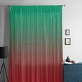 thumbnail image 5 of Green Red Ombre Semi Sheer Curtains Drapes for Living Room, Bedroom, French Doors Window 45 Inches Long, Modern Abstract Art Aesthetics Rod Pocket Chiffon Curtain Drapery Voile Draperies Panel, 5 of 6