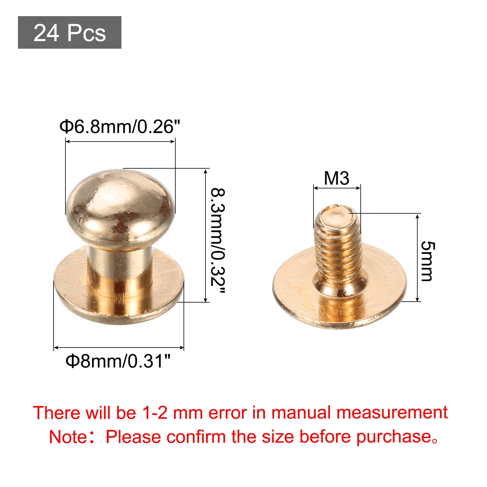 Unique Bargains Mini Round Knobs Small Drawer Pulls for Cabinets 0.26" x 0.31" Gold
