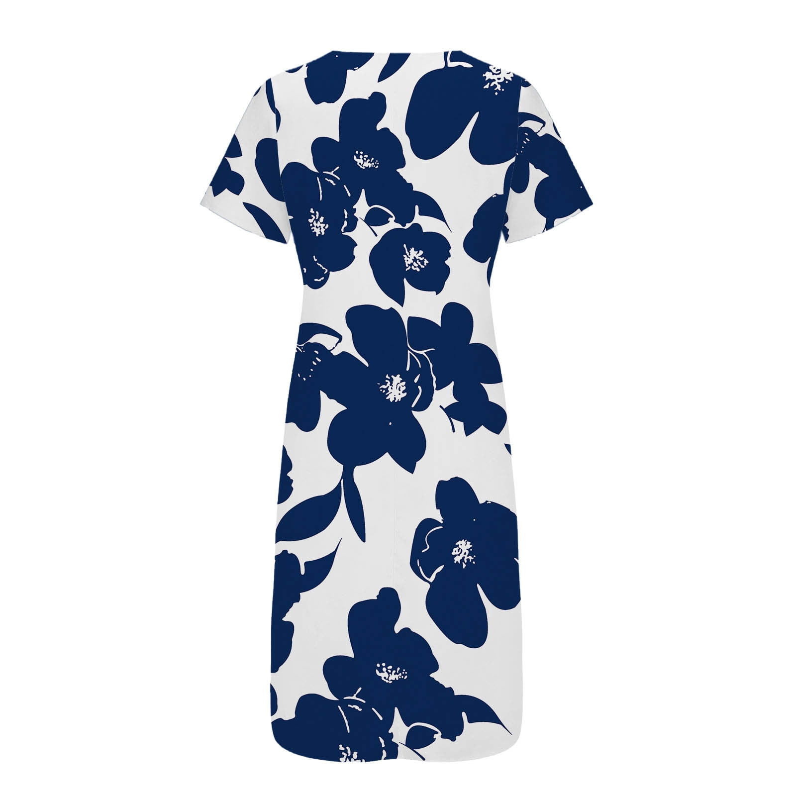 Stamzod formal Dresses for Women Fashion Vintage Flower Printing Summer  V-Neck Elegant Midi Dress Casual Loose Plus Size Wedding Guest Dress with  Pocket on Clearance Navy C XXXL - Walmart.com