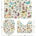 thumbnail image 2 of Non-Slip 3 Piece Bathroom Rug Set Colorful Unicorn Llamas Soft Contour Rug + Toilet Lid Cover + Bath Mat Bathroom Decor, 2 of 3