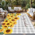 thumbnail image 2 of Yellow Sunflowers Outdoor Rug for Patio/Deck/Porch, Non-Slip Large Area Rug 3 x 5 Ft, Summer Floral Elegant Pastoral Checkered Indoor Outdoor Rugs Washable Area Rugs, Camping Rug Carpet Runner, 2 of 8
