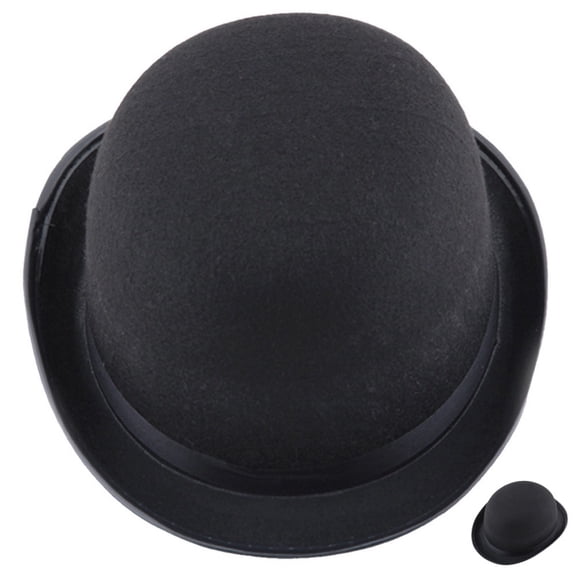 Halloween Mens Classic Vintage Bowler Gentleman Hat Performance Prop For Costume Parties Theater Dress Up Cosplay Formal Events Black