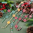thumbnail image 4 of Guirnalda navideña de 2,4 m con cuentas de menta, color rojo y verde, para colgar en el árbol de Navidad, para la chimenea, decoración del hogar, suministros para fiestas, 4 of 5