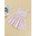 thumbnail image 3 of Bagilaanoe 0-5 Years Sister Matching Outfits Toddler Baby Girl Sleeveless Romper/Dress Cartoon Rabbit Print Ruffle Summer Clothes, 3 of 8