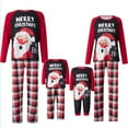 thumbnail image 4 of Onlypjs Family Matching Christmas Pajamas – Santa Print Top & Red Plaid Pants Holiday Sleepwear for Women, Men, 4 of 4
