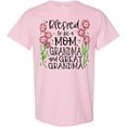 thumbnail image 3 of Inktastic Blessed to Be a Mom, Grandma, and Great Grandma Pink Flowers T-Shirt, 3 of 5