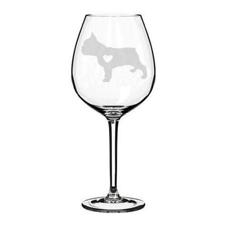 

Wine Glass Goblet Cute Frenchie French Bulldog With Heart (20 oz Jumbo)