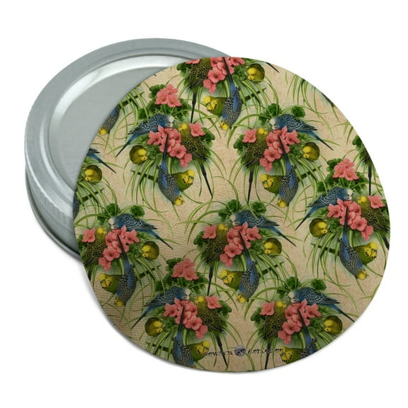 Budgie Budgerigar Parakeet Bird Pattern Round Rubber Non-Slip Jar Gripper Lid Opener