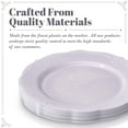 thumbnail image 5 of DISPOSABLE DINNERWARE PLATES | Premium Reusable Plastic Dishes | 20 Dessert Plates |Vintage - White| 7.5", 5 of 6
