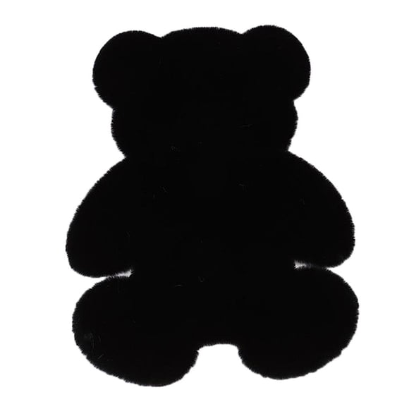 Alfombra suave y peluda de oso para dormitorio, suelo, sofá, decoración Negro 45x60cm