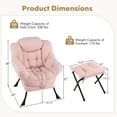 thumbnail image 3 of Costway Lazy Sofa Chair Accent Leisure Armchair with Folding Footrest & Storage Pocket Pink, 3 of 10