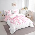thumbnail image 3 of Manfei Cute Bowknot 7-Piece Bedding Comforter Set,Kawaii Bowtie Bow King Bedding Sets,Pink Cartoon Star Bed Sheets For Girl,Breathable Home Decor Reversible, 3 of 8