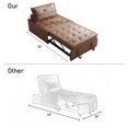thumbnail image 5 of Aukfa 78" Chaise Futon Oversized Pull Out Sleeper Chair Bed for Home Office, Leather, Brown, 5 of 12