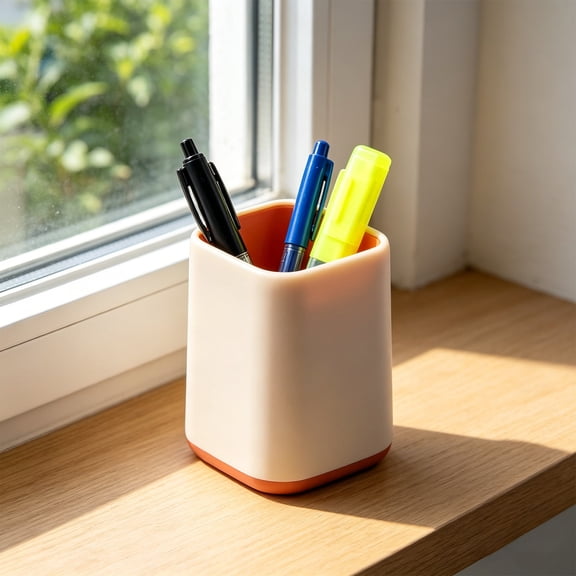 Multifunctional Desktop Plastic Pen Holder Large Capacity Non-slip Stable Stationery Cup For Home Classroom Office Daily Desk Organization(Pink)