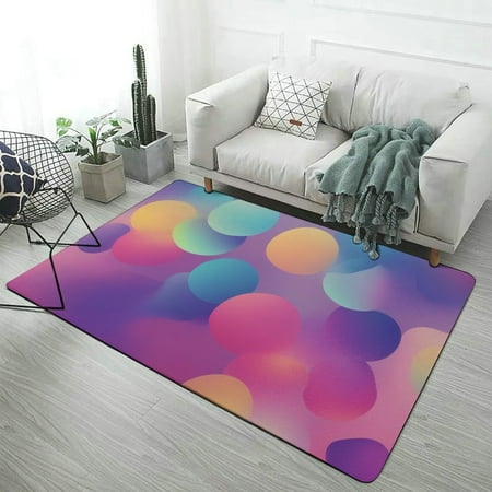 

Washable Area Rug - Living Room Rugs Soft Stain Resistant Non Slip Faux Wool Accent Carpet for Bedroom Dining Room Home Studio Office - Gradient Colorful - Extra Large