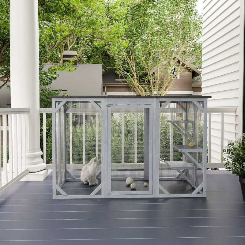 Large Wooden Outdoor Cat Enclosure Catio Cage