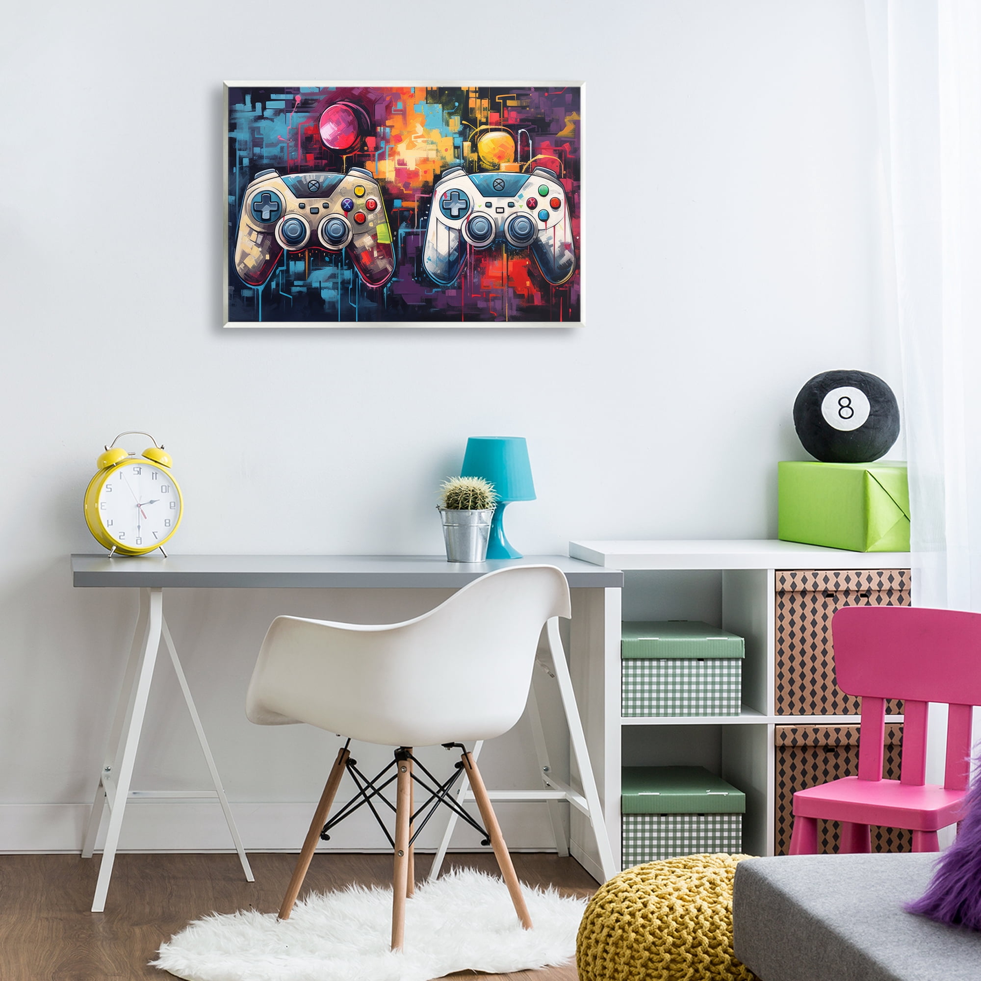 Stupell Industries Double Controller Modern Gamer Wall Plaque Art, design by Lazar Studio