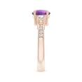 thumbnail image 3 of ANGARA Natural 1.15 Ct. Amethyst with Diamond Classic Ring in 14K Rose Gold for Women (Ring Size: 3), 3 of 9