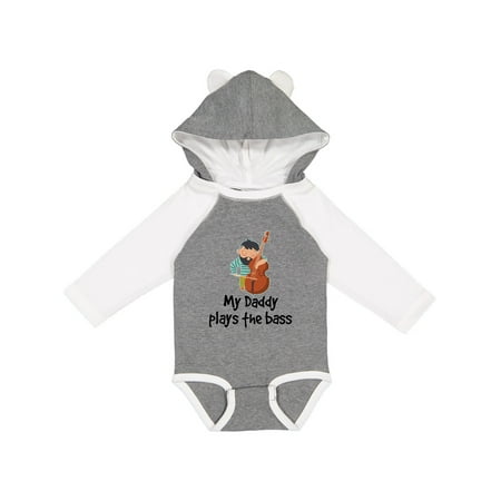 

Inktastic String Bass My Daddy Plays the Bass Gift Baby Boy or Baby Girl Long Sleeve Bodysuit