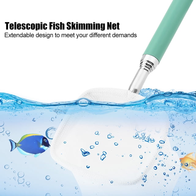 Red de desnatado de Camarones Extensible, Red de Pesca Liviana de 5.3-19.9 Pulgadas, Red de Camarones de Acuario de Aterrizaje de Pesca Redonda de Metal para Acuario, Estanque