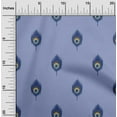 thumbnail image 1 of oneOone Georgette Viscose Fabric Peacock Feather Ikat Print Fabric BTY 42 Inch Wide, 1 of 4