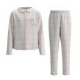 thumbnail image 1 of Pijama Secret Treasures Talla 8 Saco con Botones de Cuadros Beige, 1 of 4