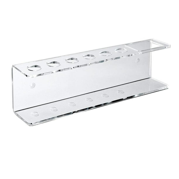 Soporte para marcador y borrador de pizarra blanca de acrílico transparente de 6 ranuras para montaje en pared Claro