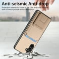 thumbnail image 6 of Magnetic Carbon Fiber Case for Samsung Galaxy A16 5G with Holder Kickstand, Fiber Texture Wallet Phone Case with Card Holder Durable Military Grade Protection Cover for Samsung Galaxy A16 5G, Khaki, 6 of 10