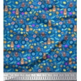 thumbnail image 1 of Soimoi Cotton Voile Fabric Floral,Bicycle & Bear Cartoon Print Fabric by Yard 56 Inch Wide, 1 of 1