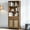 Special Walnut, variant on OAKHAM 5 Shelf Bookcase Set of 2 , 73" Tall Rattan Bookshelf with Doors Cabinet and Drawer, Midnight Oak