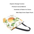 thumbnail image 3 of FORMRS Womens Canvas Tote Bag with Zipper Inner Pocket Shoulder Handbag, Floral Watercolor Oranges, 3 of 7