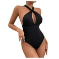 thumbnail image 2 of jsaierl Women's Bodysuit European And American Cross Neck Jumpsuit Suspender Sexy Hollow Tight Knit Waist One-Piece Underwear Jumpsuit, 2 of 9