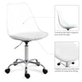 thumbnail image 4 of saney Clear Desk Chair with Cushion, Armless Rolling Chair Height Adjustable Ghost Chair Swivel Molded Plastic Home Office Chair with Wheels, Clear, 4 of 7