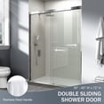 thumbnail image 2 of 56-60 in. W x 72 in. H Double Sliding Shower Door, Semi-frameless Bypass Bathroom Sliding Door with 1/4" (6mm) Tempered Glass for Walk-in Shower, Chrome 24D03-60CX, 2 of 16