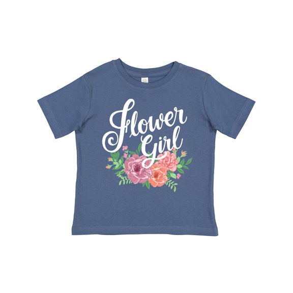 Inktastic Flower Girl Hand Lettering with Flowers Illustration Girls Toddler T-Shirt
