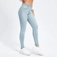 thumbnail image 4 of Aayomet Denim Womens Womens Classic Jeans Casual Slim High Waist Blue Denim Pencil Pants Trousers,Light Blue M, 4 of 5