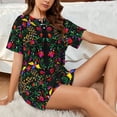 thumbnail image 4 of Sikiie Mexican Flower 2 Womens Pajama Sets Short Sleeve Top With Pants Sleepwear 2 Piece Lounge Set-Large, 4 of 6